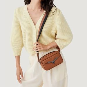Valentina Pebbled Leather Camera Crossbody Bag